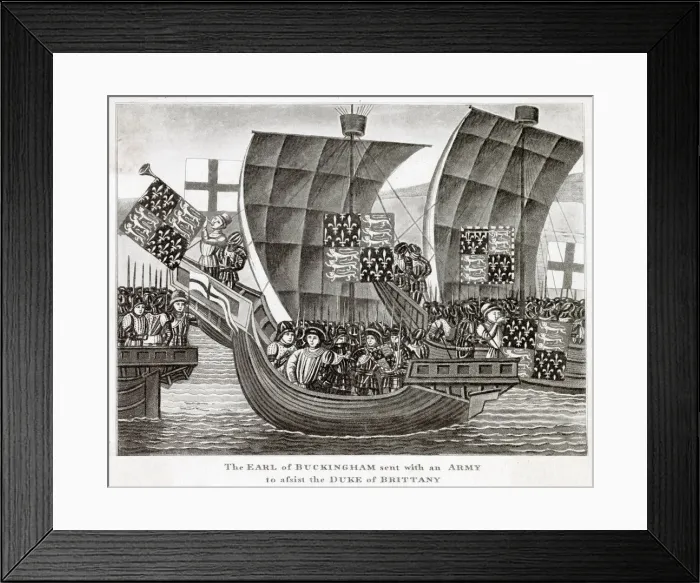 Framed Print : Thomas of Woodstock, fourth earl of Buckingham, is sent with an army to assist the duc de Framed Print : Thomas of Woodstock, fourth earl of Buckingham, is sent with an army to assist the duc de