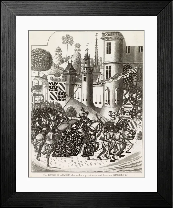 Framed Print : Bergerac is besieged by le duc d Anjou Date: circa 1345 Framed Print : Bergerac is besieged by le duc d Anjou Date: circa 1345