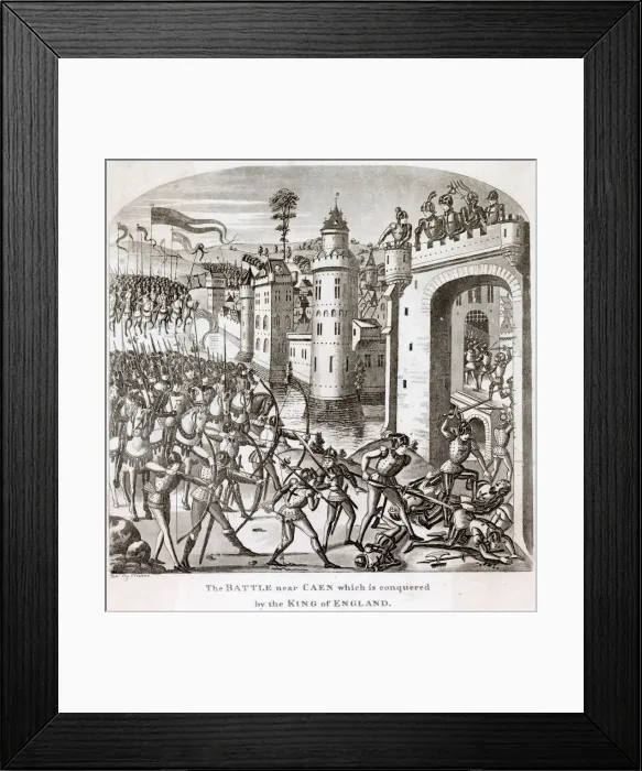 Framed Print : The British, under Edward III, take Caen Date: 1346 Framed Print : The British, under Edward III, take Caen Date: 1346