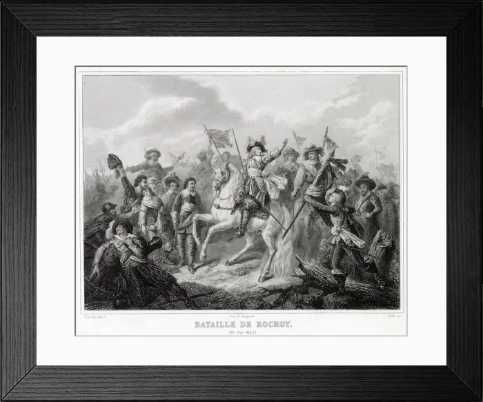 Framed Print : BATTLE OF ROCROI Louis II Conde - thats him on the white horse - inflicts a severe Framed Print : BATTLE OF ROCROI Louis II Conde - thats him on the white horse - inflicts a severe