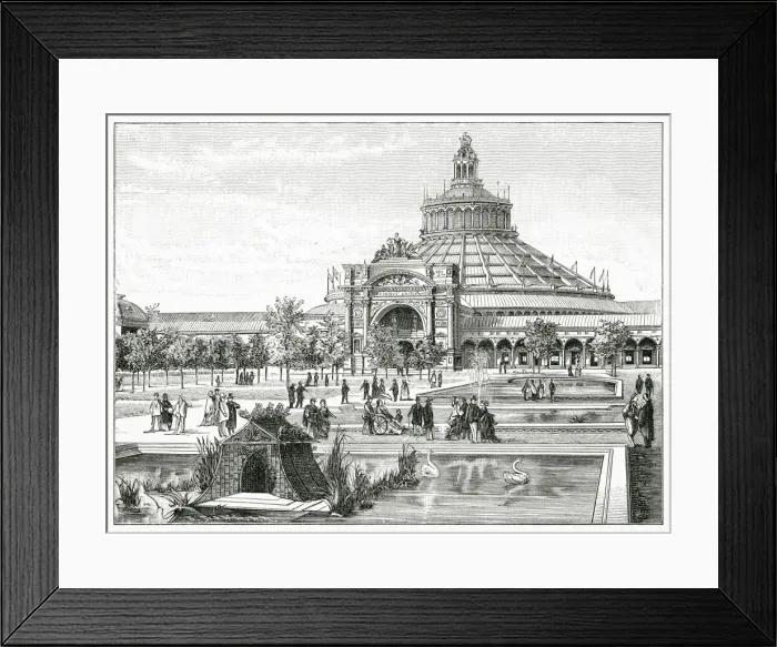 Framed Print : Exterior of the Vienna Universal Exhibition, entrance and grounds. Date: 1873 Framed Print : Exterior of the Vienna Universal Exhibition, entrance and grounds. Date: 1873