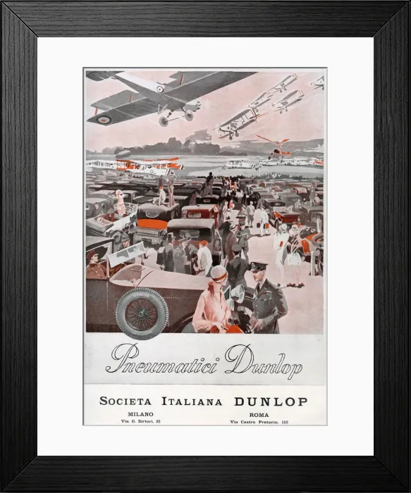 Framed Print : Dunlop tyres - at an air show in Italy Date: 1928 Framed Print : Dunlop tyres - at an air show in Italy Date: 1928
