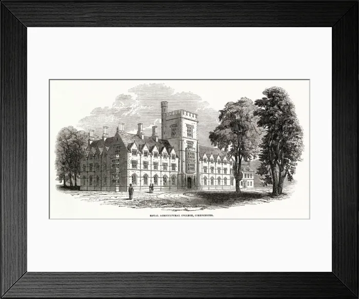 Framed Print : The Agricultural College, Cirencester. Date: 1845 Framed Print : The Agricultural College, Cirencester. Date: 1845