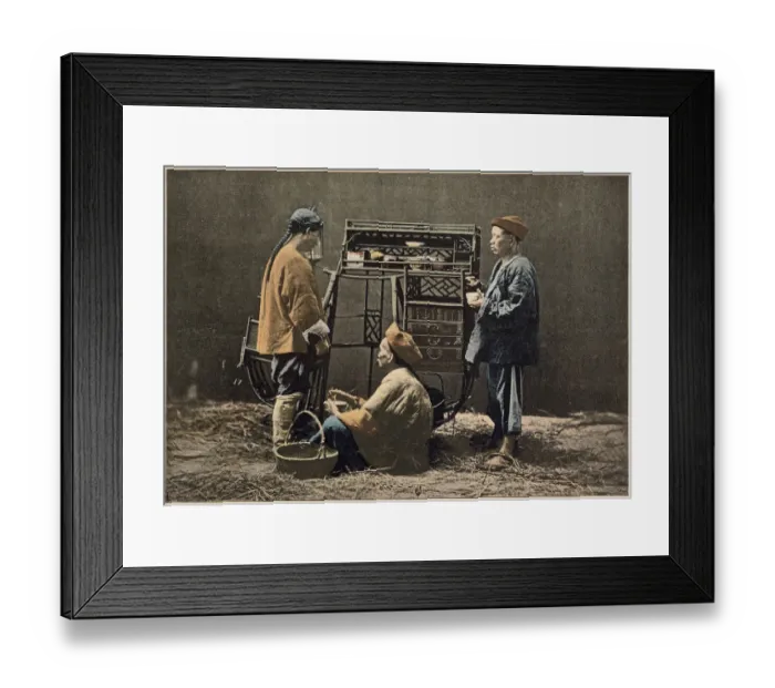 Framed Print : A Chinese seller of hot rice Date: circa 1890 Framed Print : A Chinese seller of hot rice Date: circa 1890
