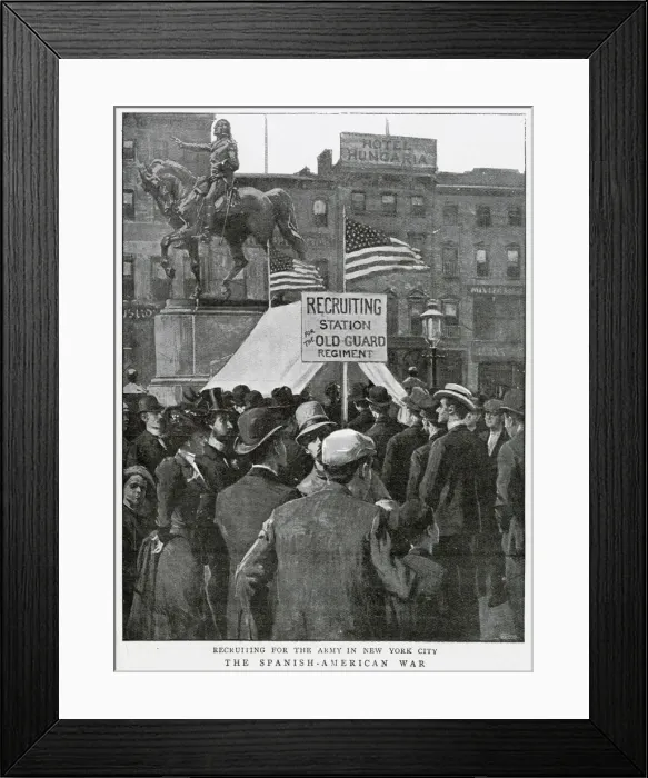 Framed Print : Recruiting for the Army in New York. Date: 1898 Framed Print : Recruiting for the Army in New York. Date: 1898
