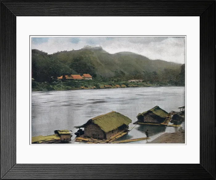 Framed Print : Trai-Hut, on the Red River. Date: circa 1900 Framed Print : Trai-Hut, on the Red River. Date: circa 1900