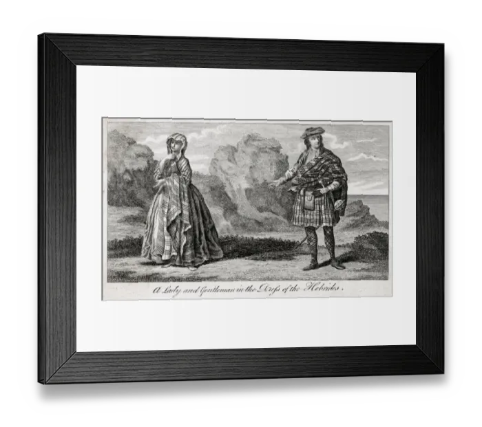 Framed Print : A lady and gentleman of the Hebrides Date: circa 1770 Framed Print : A lady and gentleman of the Hebrides Date: circa 1770