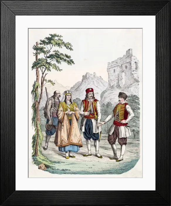Framed Print : A group of Montenegrans Date: 1860 Framed Print : A group of Montenegrans Date: 1860