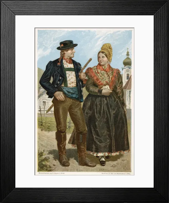 Framed Print : Countryfolk from the Ybbsthale Date: 1888 Framed Print : Countryfolk from the Ybbsthale Date: 1888