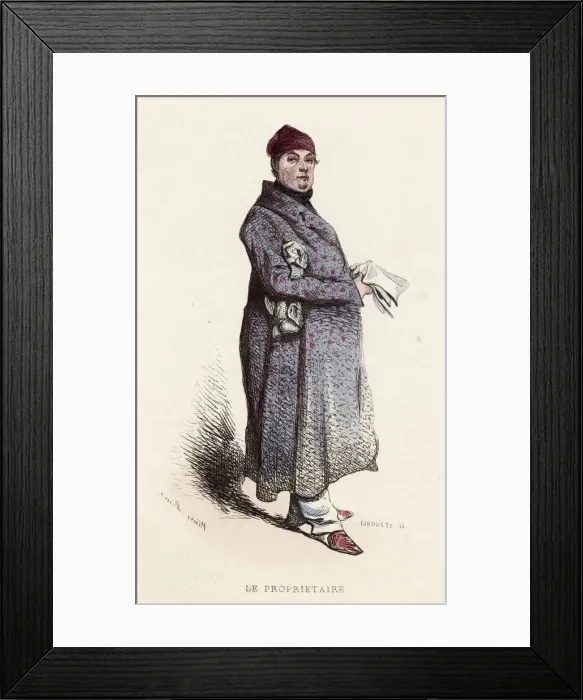 Framed Print : A Frenchman of property in his dressing gown and slippers Date: 1850 Framed Print : A Frenchman of property in his dressing gown and slippers Date: 1850