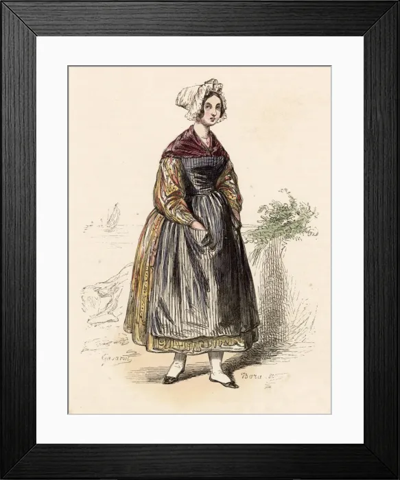 Framed Print : A woman from Normandy Date: 1850 Framed Print : A woman from Normandy Date: 1850