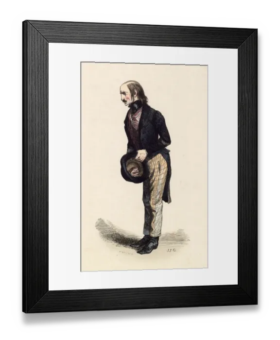 Framed Print : Shabby-genteel Frenchman Date: 1850 Framed Print : Shabby-genteel Frenchman Date: 1850
