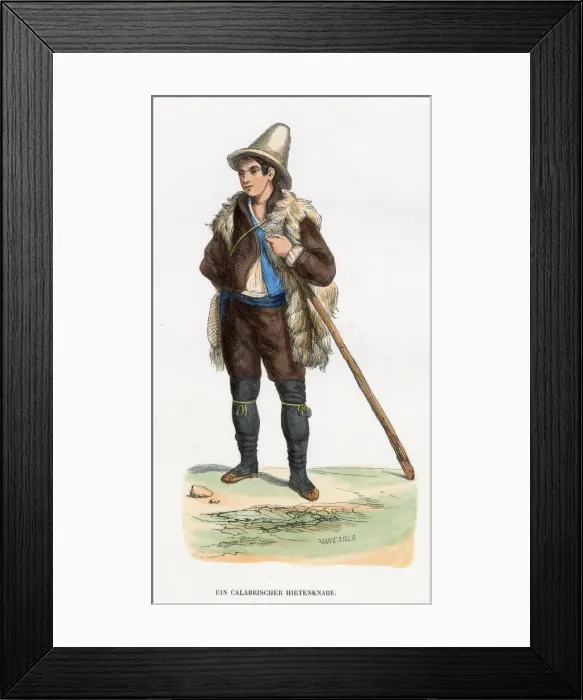 Framed Print : A Calabrian shepherd Date: circa 1850 Framed Print : A Calabrian shepherd Date: circa 1850
