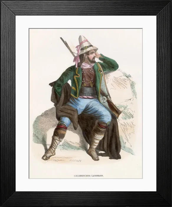Framed Print : A countryman from Calabria Date: circa 1850 Framed Print : A countryman from Calabria Date: circa 1850