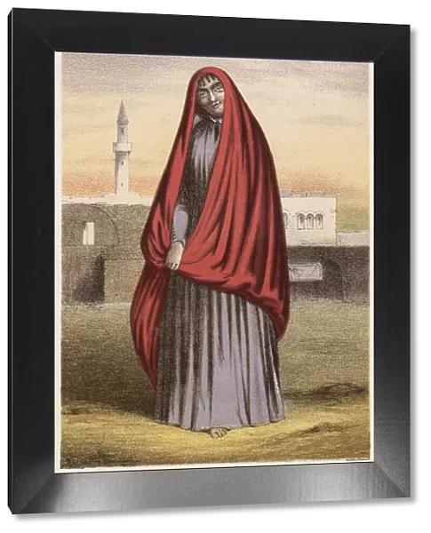 Bedouin woman in a red cloak Date: 19th century
