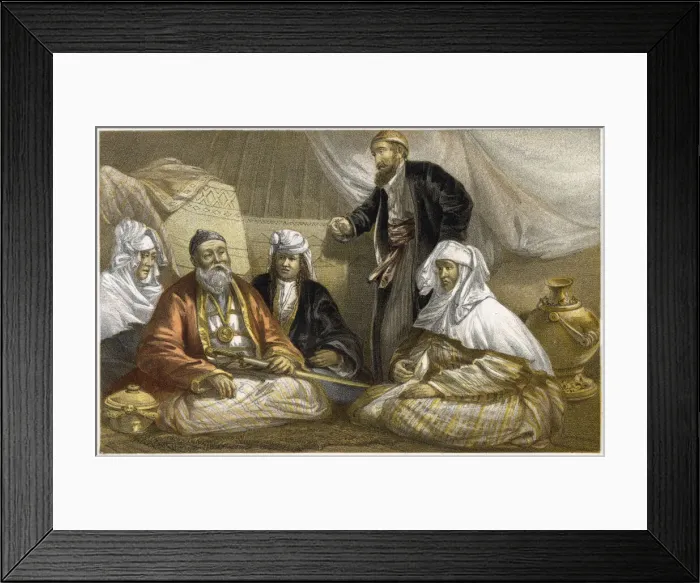 Framed Print : A Sultan and his family Date: 19th century Framed Print : A Sultan and his family Date: 19th century