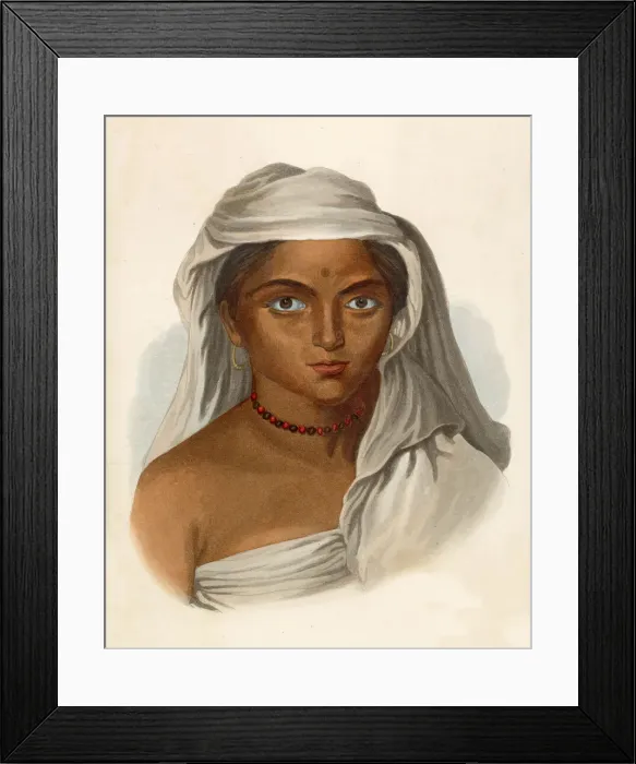 Framed Print : Indian woman of the Tuda tribe. Date: 1855 Framed Print : Indian woman of the Tuda tribe. Date: 1855