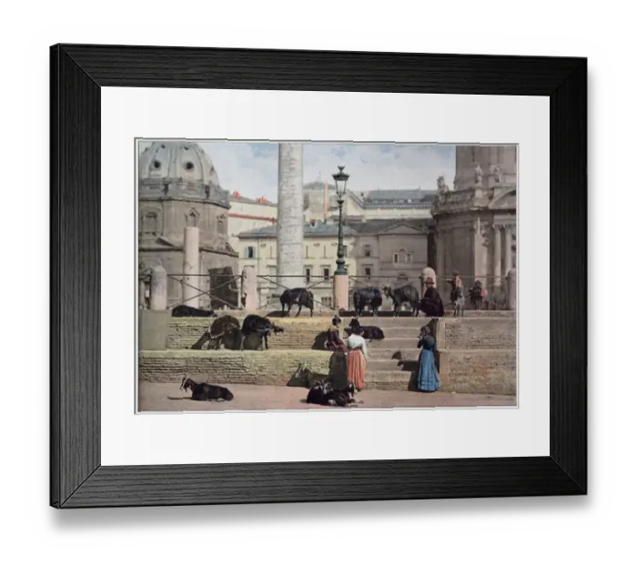 Framed Print : Goats roam the Forum of Trajan. Date: 1890s Framed Print : Goats roam the Forum of Trajan. Date: 1890s
