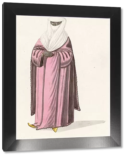 A Turkish lady in outdoor dress. Date: circa 1830
