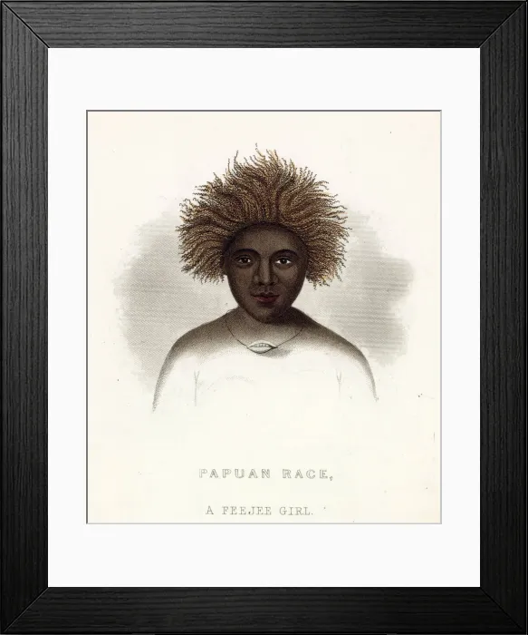 Framed Print : Fiji: a native girl. Date: circa 1850 Framed Print : Fiji: a native girl. Date: circa 1850