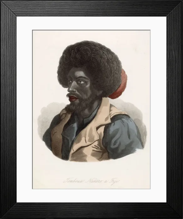Framed Print : Fiji: Tomboua Nakoro, a native of the islands Date: 1855 Framed Print : Fiji: Tomboua Nakoro, a native of the islands Date: 1855