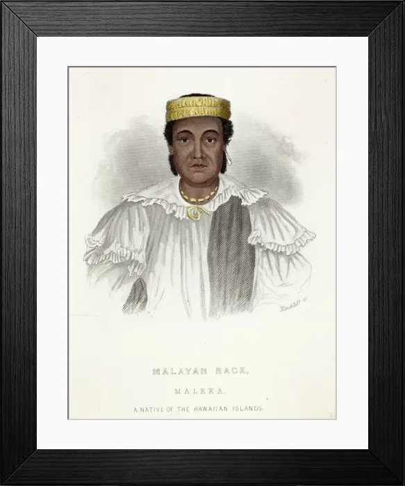 Framed Print : Hawaii: Maleka, a native of the islands Date: circa 1850 Framed Print : Hawaii: Maleka, a native of the islands Date: circa 1850