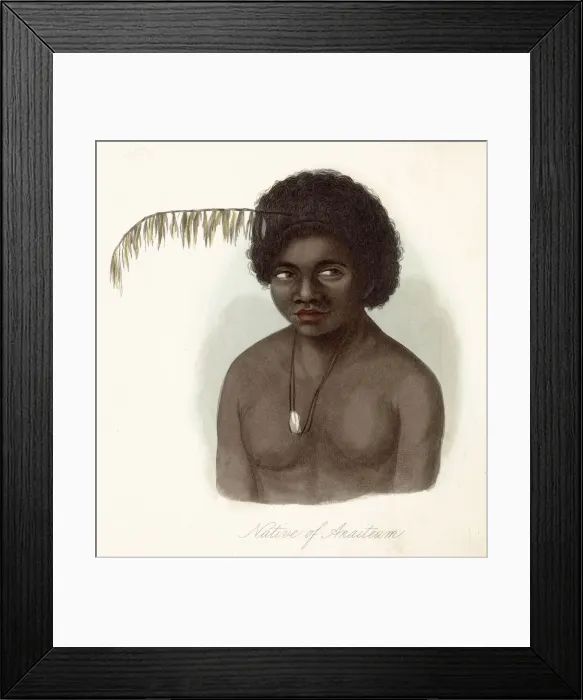 Framed Print : New Caledonia: a native of Anaiteum Date: 1855 Framed Print : New Caledonia: a native of Anaiteum Date: 1855