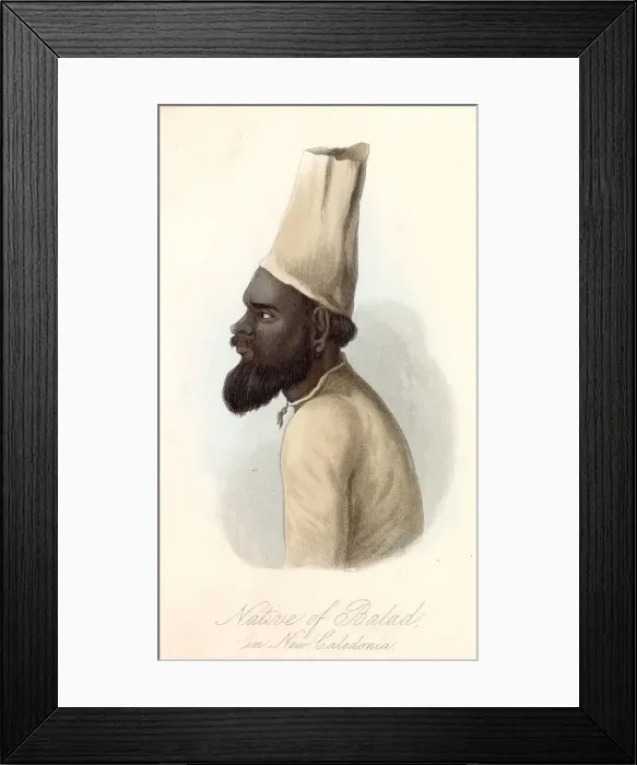 Framed Print : New Caledonia: a native of Balad Date: 1855 Framed Print : New Caledonia: a native of Balad Date: 1855