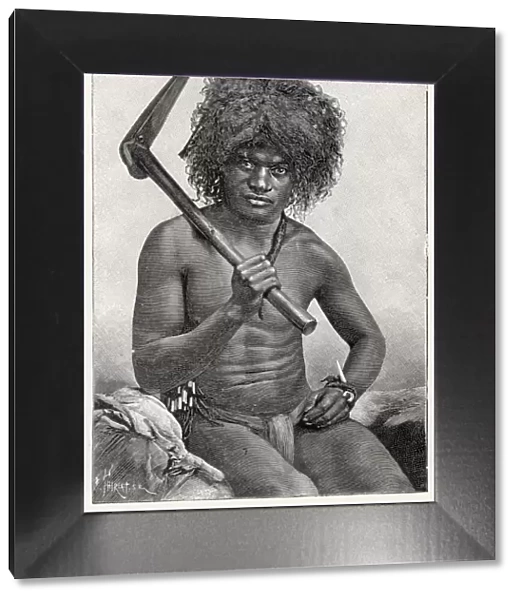 New Caledonia: native man Date: circa 1880