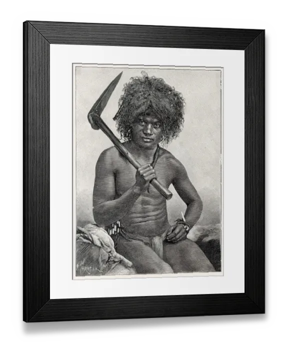 Framed Print : New Caledonia: native man Date: circa 1880 Framed Print : New Caledonia: native man Date: circa 1880