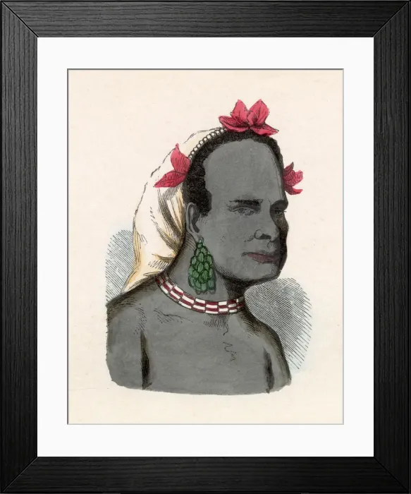 Framed Print : Solomon Islands: native man of Wanu (1 of 2) Date: mid-19th century Framed Print : Solomon Islands: native man of Wanu (1 of 2) Date: mid-19th century