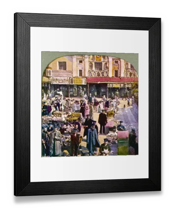 Framed Print : Busy scene in the market place at St Petersburg Date: circa 1900 Framed Print : Busy scene in the market place at St Petersburg Date: circa 1900