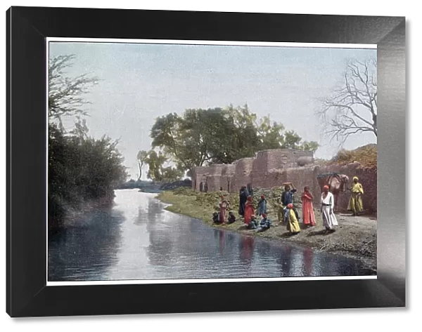 A Typical Egyptian Village. Date: circa 1890