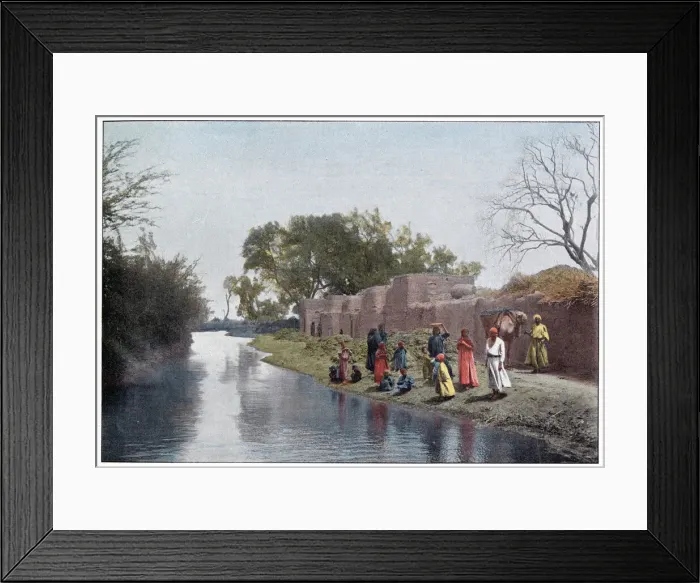 Framed Print : A Typical Egyptian Village. Date: circa 1890 Framed Print : A Typical Egyptian Village. Date: circa 1890