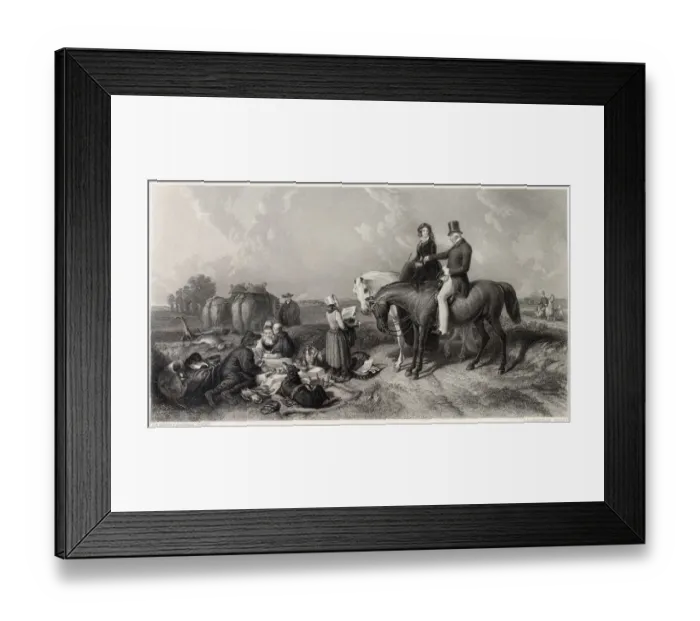 Framed Print : Waterloo : Wellington gives a female friend a guided tour of the battlefield of 1815 Framed Print : Waterloo : Wellington gives a female friend a guided tour of the battlefield of 1815