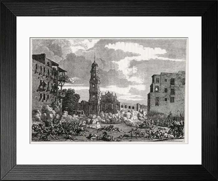 Framed Print : The French enter Naples and engage the rebellious populace Date: 25 January 1799 Framed Print : The French enter Naples and engage the rebellious populace Date: 25 January 1799
