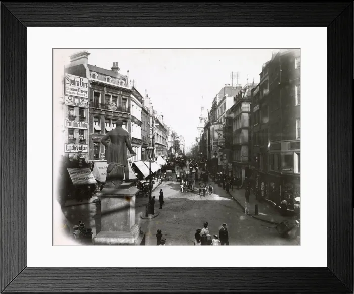 Framed Print : Deep shadows in Cheapside, City of London. Date: circa 1900 Framed Print : Deep shadows in Cheapside, City of London. Date: circa 1900