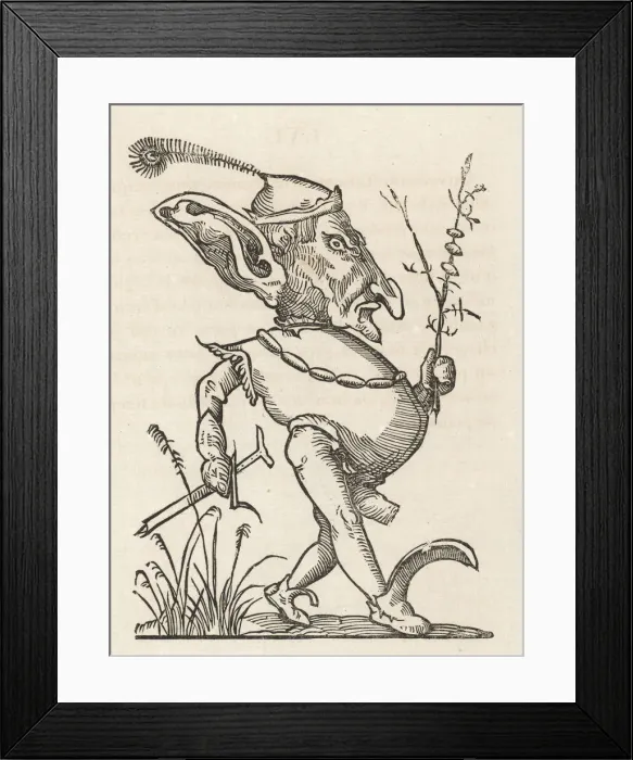 Framed Print : Quaremeprenant : (Lent faster), with enlarged ears, holding a thorny branch Framed Print : Quaremeprenant : (Lent faster), with enlarged ears, holding a thorny branch