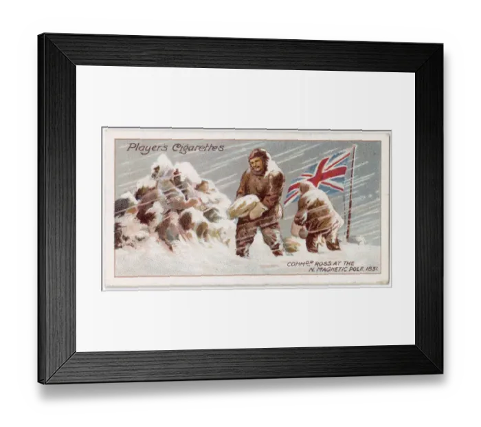 Framed Print : John Rosss arctic expedition: Ross planting the British Standard on the true Framed Print : John Rosss arctic expedition: Ross planting the British Standard on the true