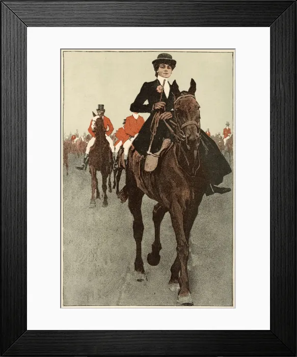 Framed Print : A German huntswoman riding side-saddle. Date: 1910 Framed Print : A German huntswoman riding side-saddle. Date: 1910