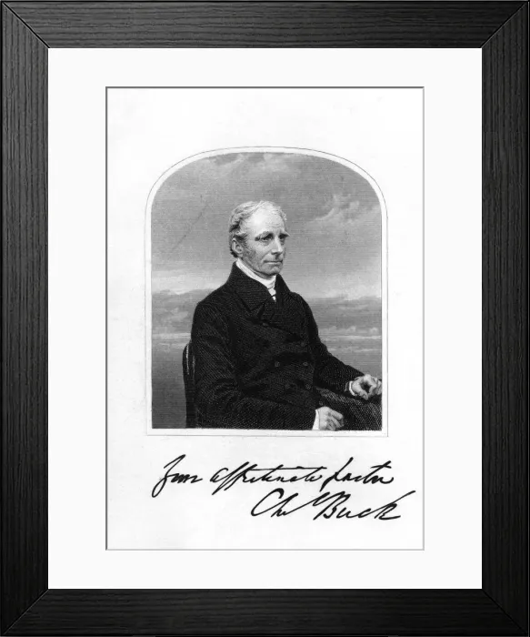 Framed Print : CHARLES BUCK Nonconformist churchman. with his autograph Date: 1771 - 1815 Framed Print : CHARLES BUCK Nonconformist churchman. with his autograph Date: 1771 - 1815