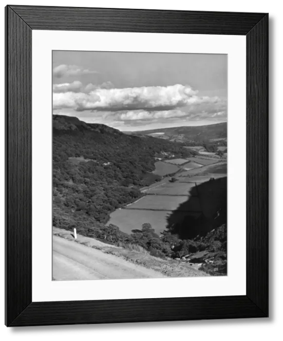Framed Print : A striking view of a Welsh valley, seen from a mountain road near Cwmystwyth Framed Print : A striking view of a Welsh valley, seen from a mountain road near Cwmystwyth