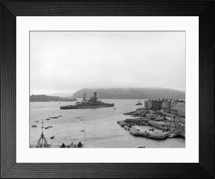 Framed Print : British naval warships in Plymouth Harbour, Devonshire, England Framed Print : British naval warships in Plymouth Harbour, Devonshire, England
