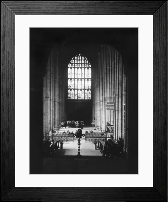 Framed Print : A guided tour inside Canterbury Cathedral, Kent, England. Date: 1950s Framed Print : A guided tour inside Canterbury Cathedral, Kent, England. Date: 1950s