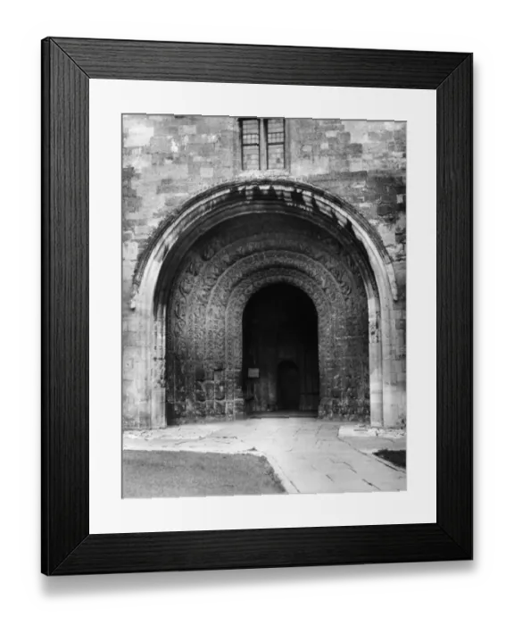 Framed Print : South Porch of Malmesbury Abbey, Wiltshire, England. A monestary was established here Framed Print : South Porch of Malmesbury Abbey, Wiltshire, England. A monestary was established here