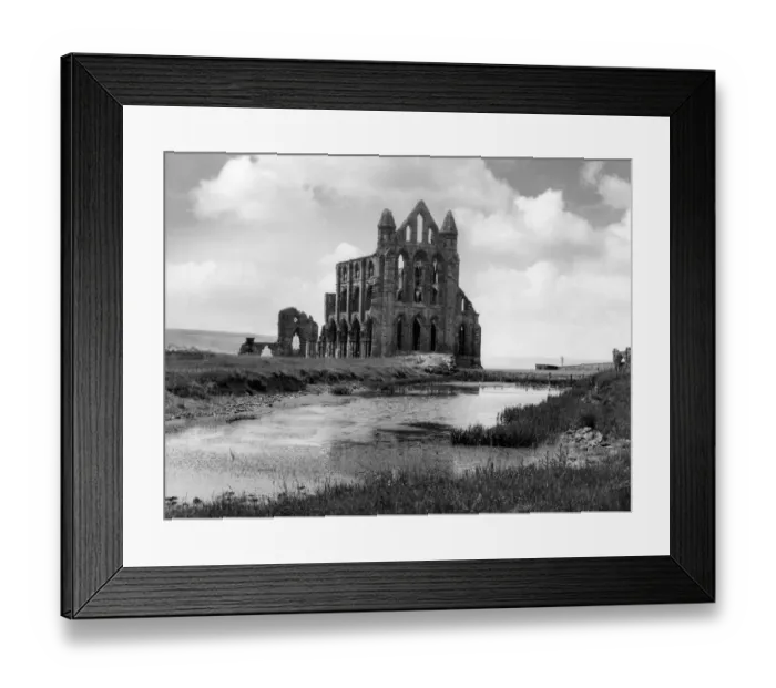 Framed Print : Whitby Abbey, Yorkshire, England. King Edwin built a small church here c. 630. St Framed Print : Whitby Abbey, Yorkshire, England. King Edwin built a small church here c. 630. St