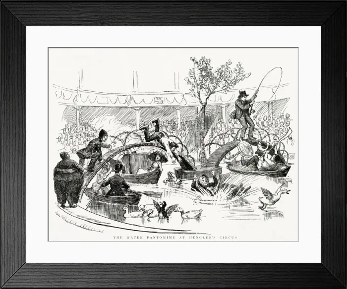 Framed Print : Henglers Grand Water Pantomime, in Argyll Street, near Londons Oxford Circus Framed Print : Henglers Grand Water Pantomime, in Argyll Street, near Londons Oxford Circus