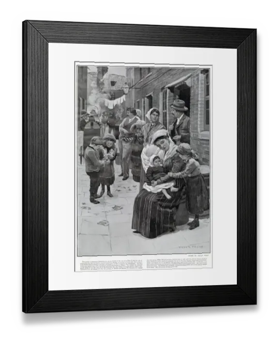 Framed Print : Picturesque illustration of an Italian Community living off Leather Lane in London Framed Print : Picturesque illustration of an Italian Community living off Leather Lane in London