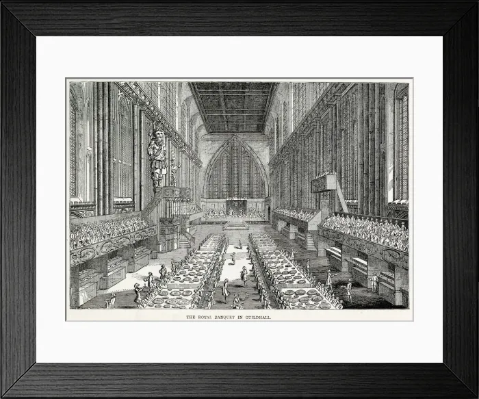 Framed Print : Interior of the Royal Banquet in Guildhall, London on the on Lord Mayors Day Framed Print : Interior of the Royal Banquet in Guildhall, London on the on Lord Mayors Day