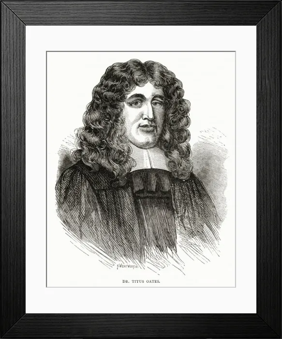 Framed Print : Titus Oates (1649 - 1705), English perjurer, seen here in the pillory Framed Print : Titus Oates (1649 - 1705), English perjurer, seen here in the pillory